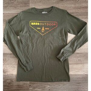 Bass Outdoor Green Long Sleeve Logo Shirt Size mens small